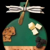Acacia Bevel Board Green w/ Ribbon & Gold Spreader Knife | Fa La La | 9.75 x 8"-Maple Hot