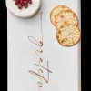 Acacia Bevel Board White w/ Ribbon & Gold Spreader Knife | Grateful Script | 20 x 7"-Maple Online