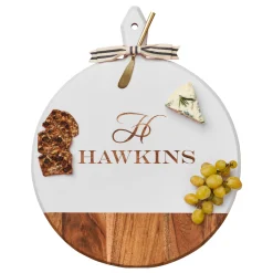 Acacia Heirloom Board Round In White Color | Personalize | 20 x 16"-Maple Discount