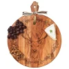 Acacia Heirloom Board Round w/ Gold Spreader & Ribbon | Stag | 20 x 16"-Maple Sale