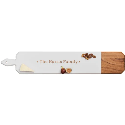 Acacia Heirloom Board Skinny In White Color | Personalize | 34 x 6"-Maple Clearance