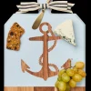 Acacia Heirloom Board w/ Handle Rectangle in Light Blue Color | Anchor | 16 x 10"-Maple Best