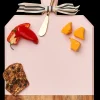 Acacia Heirloom Board with Handle Round & Gold Spreader Tied with Gray & White Ribbon | Mom's Kitchen | 16 x 10"-Maple Hot