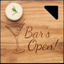Acacia Modern Geo Square | Bar's Open | 12 x 12"-Maple Online
