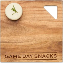 Acacia Modern Geo Square | Game Day Snacks | 12 x 12"-Maple Best