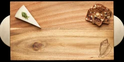 Acacia Modern Rectangle Board w/ Gold Handles | Conch Shell | 14 x 8"-Maple Best