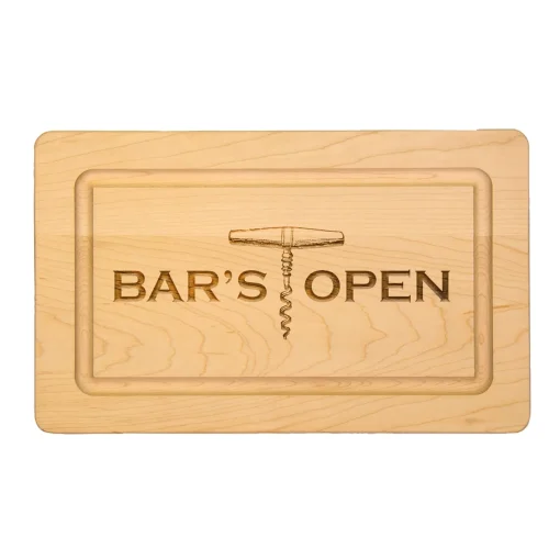 Bars Open - Wood Cheeseboard 13 x 8"-Maple New