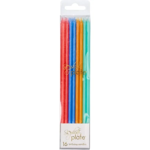 Birthday Candles Assorted Colors - 16pkg-Simply Baked Clearance