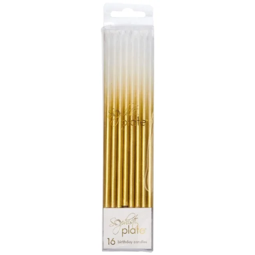 Birthday Candles Gold & White - 16pkg-Simply Baked Best