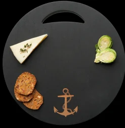 Black Acacia Round Board | Anchor | 12.5 x 12.5-Maple Outlet