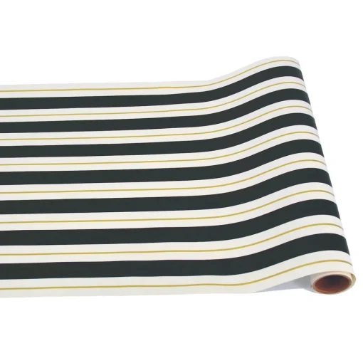 Black & Gold Awning Stripe Runner - 20" x 25'-Hester u0026 Cook Best