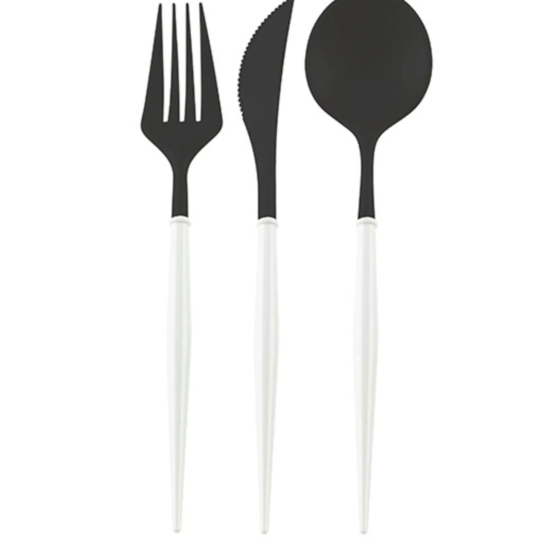 Black and White Bella Assorted Plastic Cutlery/36pc, Service for 12-Sophistiplate Hot