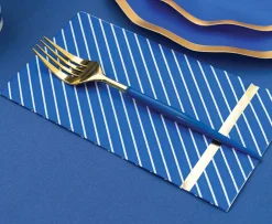 Blue & Gold Bella Assorted Plastic Cutlery/24pc, Service for 8-Sophistiplate New