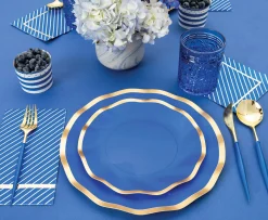 Blue & Gold Bella Assorted Plastic Cutlery/24pc, Service for 8-Sophistiplate New