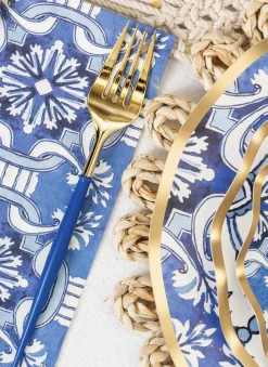 Blue & Gold Bella Assorted Plastic Cutlery/24pc, Service for 8-Sophistiplate New