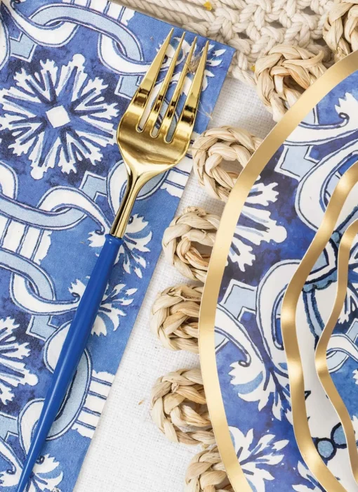 Blue & Gold Bella Assorted Plastic Cutlery/24pc, Service for 8-Sophistiplate New