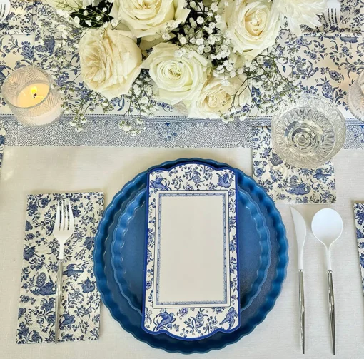 Blue Regal Peacock Cocktail Napkin- Pack of 20-Hester u0026 Cook Sale