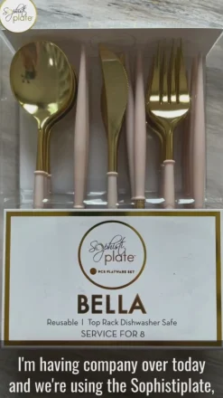 Blush & Gold Bella Assorted Plastic Cutlery/36pc, Service for 12-Sophistiplate Best