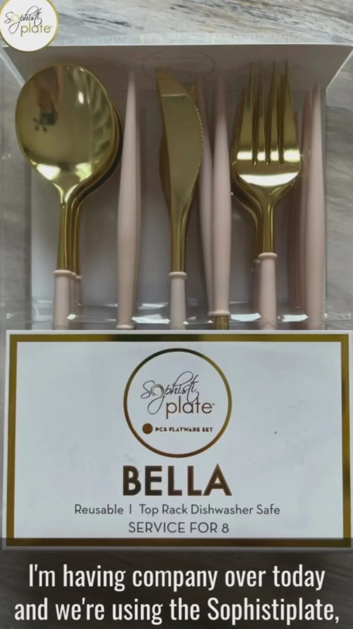Blush & Gold Bella Assorted Plastic Cutlery/36pc, Service for 12-Sophistiplate Best