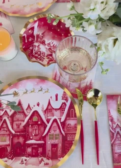 Christmas Village Paper Cocktail Napkin/20pk-Sophistiplate Outlet