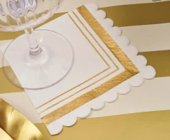 Cocktail Napkin Gold & White/20 pkg-Sophistiplate Fashion