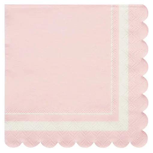 Cocktail Napkin Scalloped Edge Blush/20 pkg-Sophistiplate Best