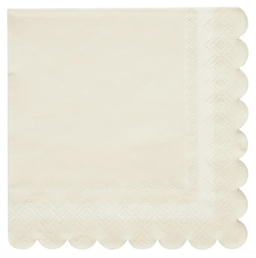 Cocktail Napkin Scalloped Edge Cream/20 pkg-Sophistiplate Sale