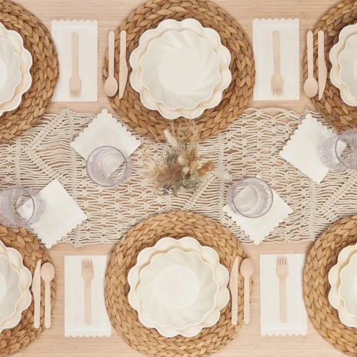 Cocktail Napkin Scalloped Edge Cream/20 pkg-Sophistiplate Sale