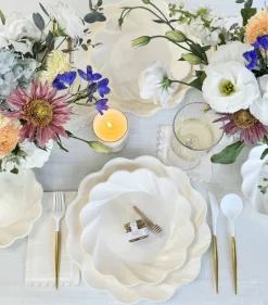 Cocktail Napkin Scalloped Edge Cream/20 pkg-Sophistiplate Sale