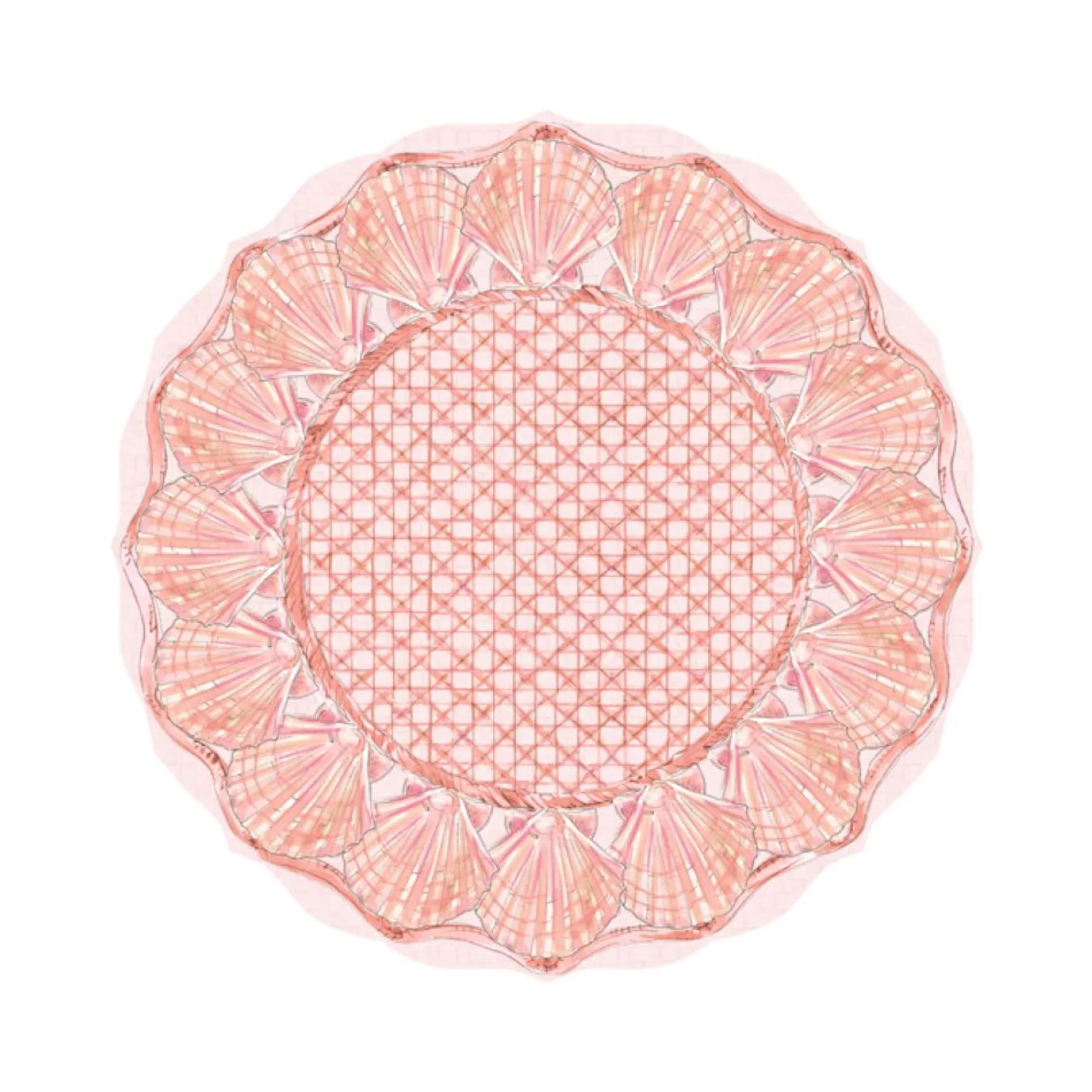 Coral Rattan Seashell Die-Cut Placemats-Rosanne Beck Online