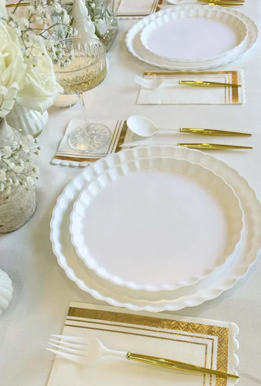 Eco Table Setting - White and Gold-Sophistiplate Sale