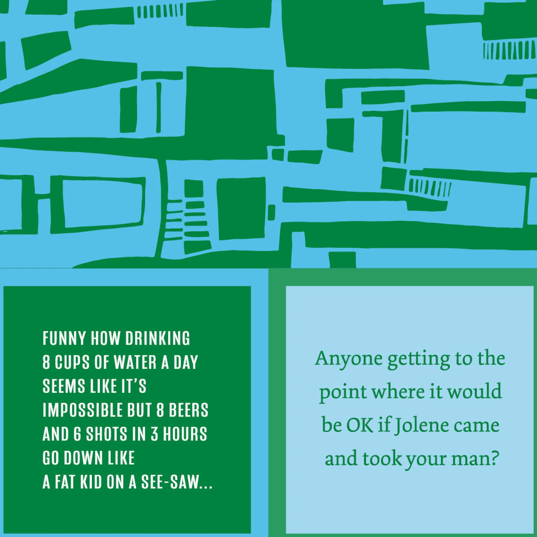 Eight cups of water Napkin-Drinks On Me Coasters New