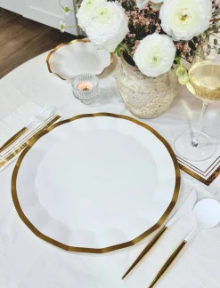 Everyday White Wavy Charger Plates/8pk-Sophistiplate Clearance