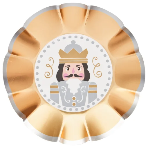 Gilded Nutcracker Wavy Paper Appetizer/Dessert Bowl/8pk-Sophistiplate Clearance