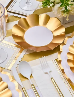 Gold & White Table Setting-Sophistiplate Outlet