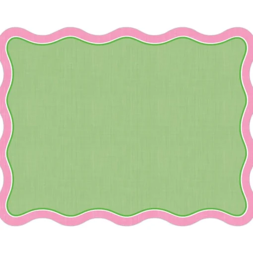 Green & Pink Posh Die-Cut Placemats-Rosanne Beck Outlet