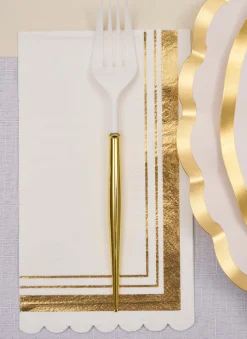 Guest Towel Gold & White/20 pkg-Sophistiplate Outlet