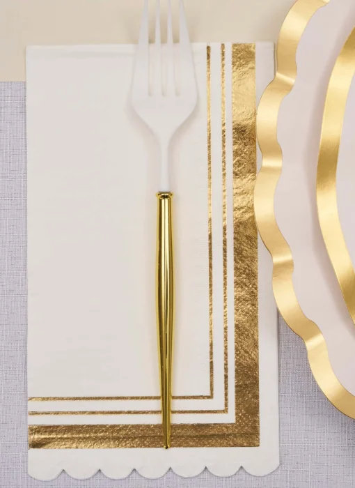 Guest Towel Gold & White/20 pkg-Sophistiplate Outlet