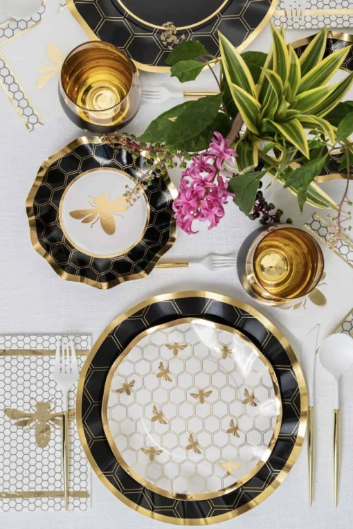 Honeybee Wavy Paper Salad Plate/8pk-Sophistiplate Outlet