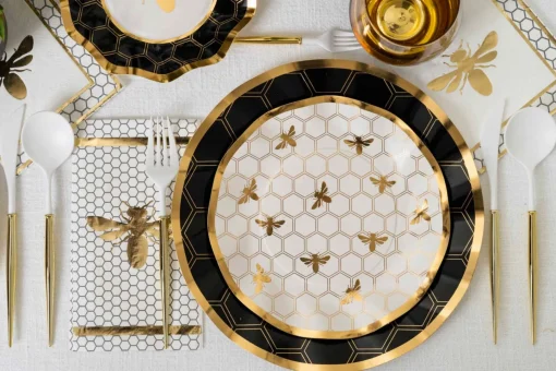 Honeybee Wavy Paper Salad Plate/8pk-Sophistiplate Outlet