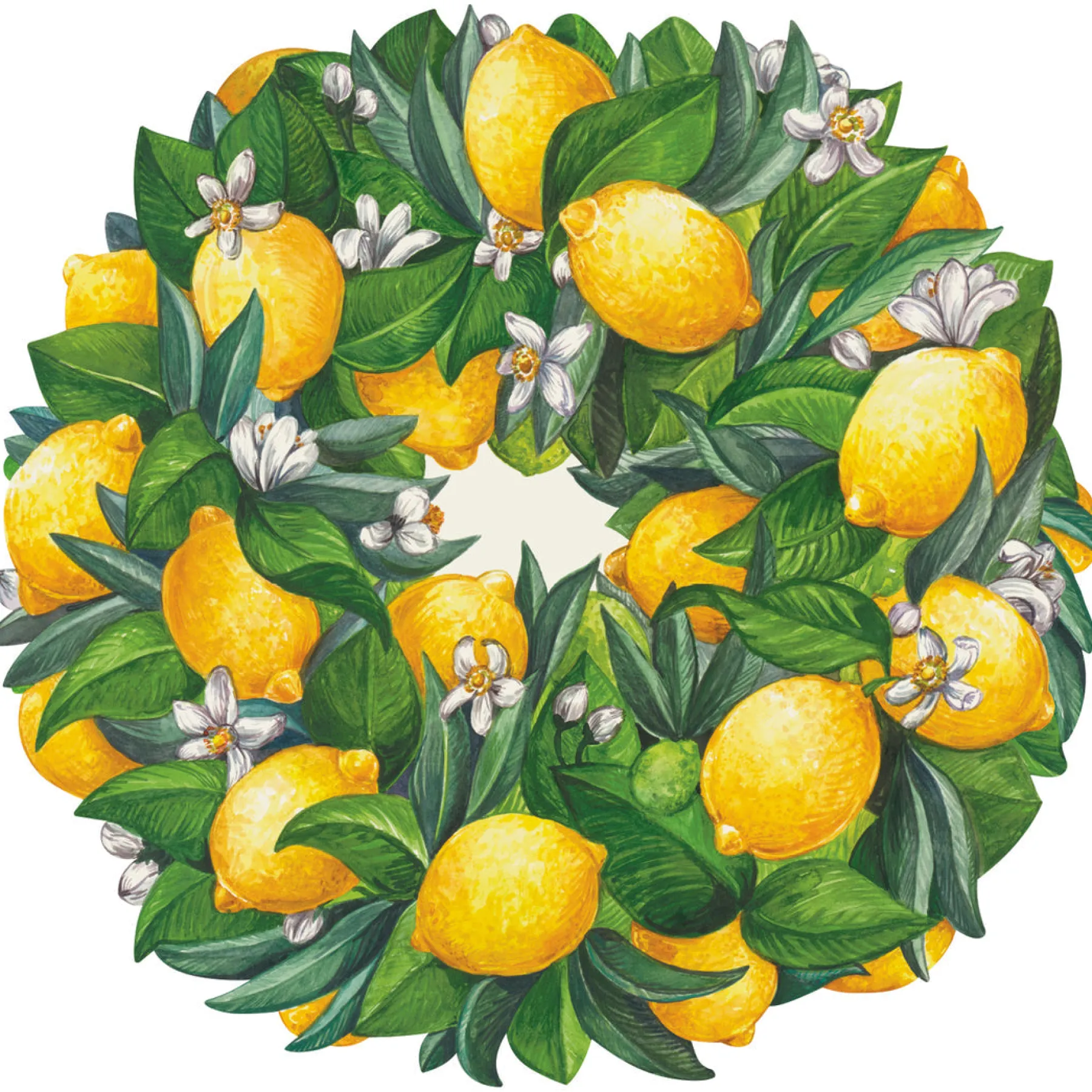 Lemon Wreath Paper Placemat - 12 Sheets-Hester u0026 Cook Online