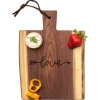 Live Edge Walnut Single Handle Charcuterie Board | "Love" | 9" x 6"-Maple Clearance