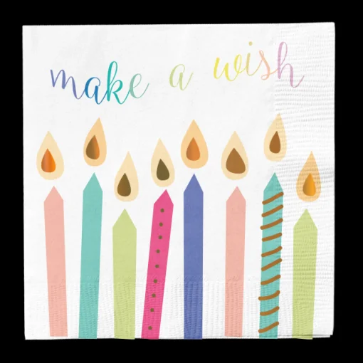Lunch Napkin Birthday Candles 2 Ply/16pk-Sugarplum Fashion