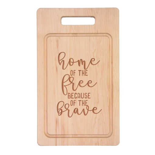 Single Handle Grill Board | Home of the Free Because of the Brave | 20 x 12"-Maple Best