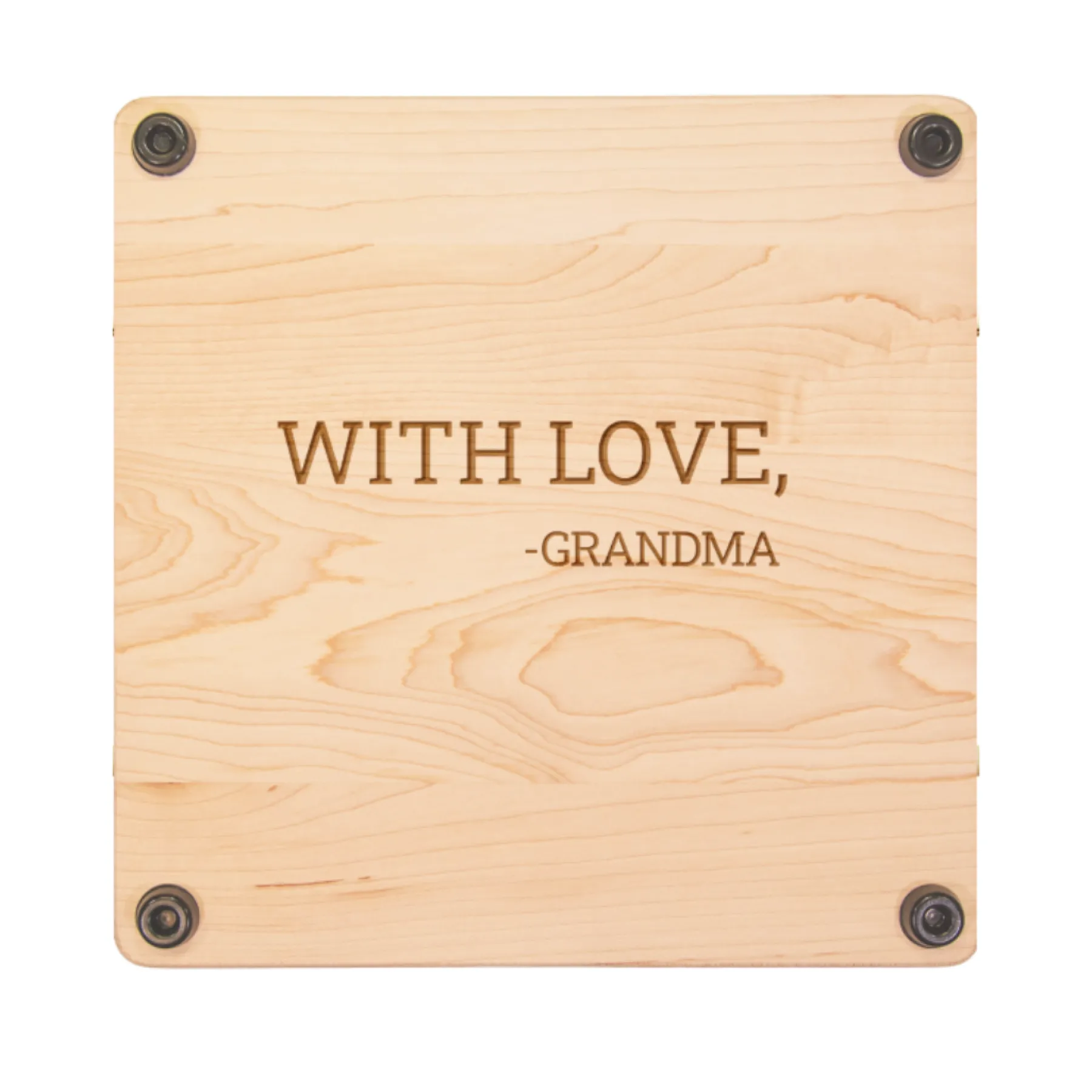 Wood Cutting & Cheeseboard Square | Gold Handles | Recipe Board | 12 x 12"-Maple New