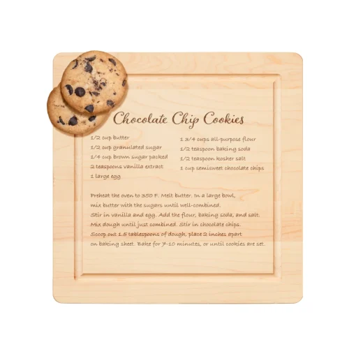 Wood Cutting & Cheeseboard Square | Recipe Board | 12 x 12"-Maple Best