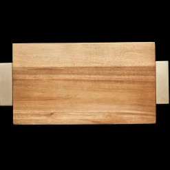 Wood Cutting & Cheeseboard Square | Gold Handles | Personalize | 12 x 12"-Maple Best