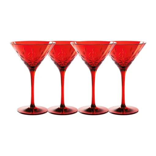 Martini Classic | Red | 4 Pack | 8 Oz-Sophistiplate LLC Hot