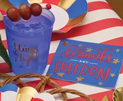 Modern Patriotic Cocktail Napkins/20pk-Sophistiplate Discount