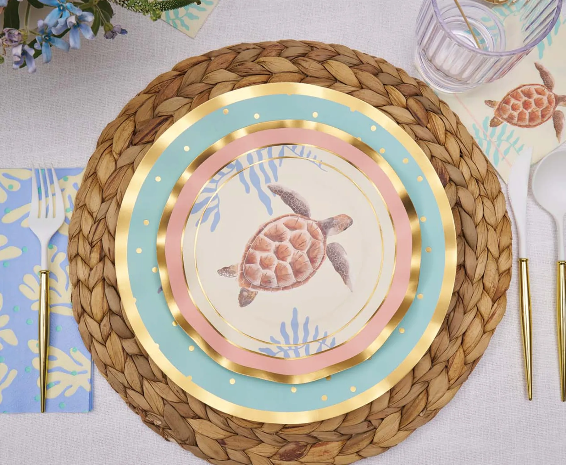 Pastel Sea Wavy Salad Plates/8pk-Sophistiplate Best